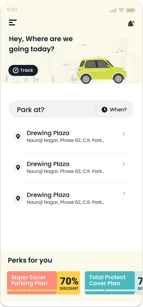 Perk MVP — map of nearby parking