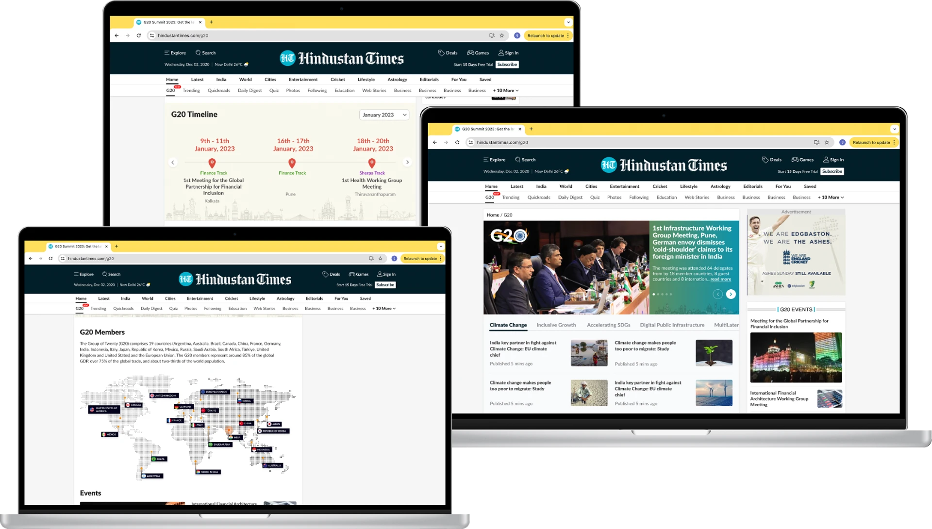 G20 microsite across desktop and laptop screens