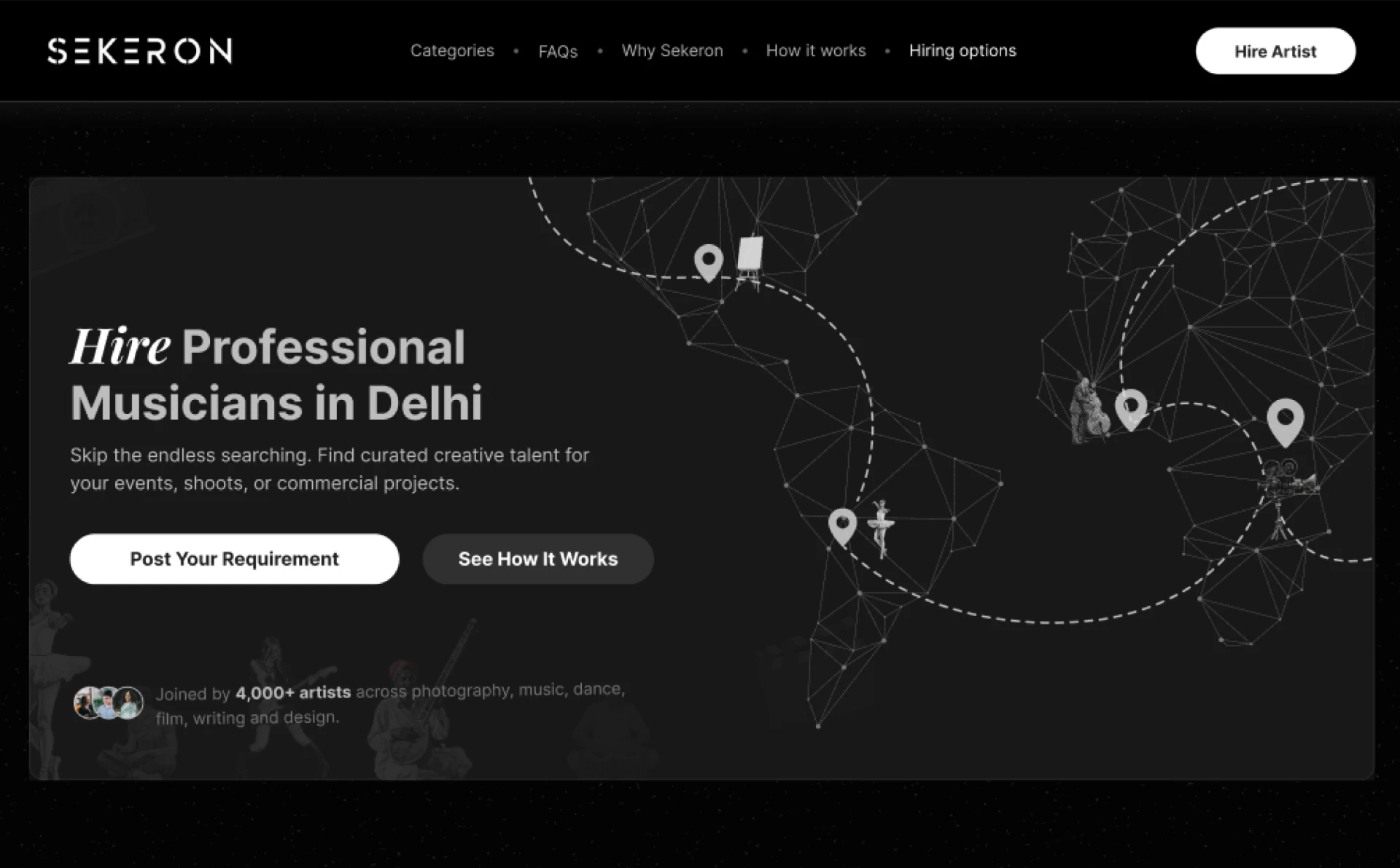 Sekeron landing page on desktop