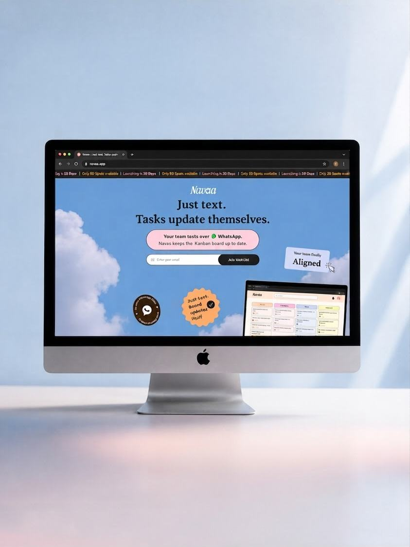 Navaa waitlist landing page on desktop