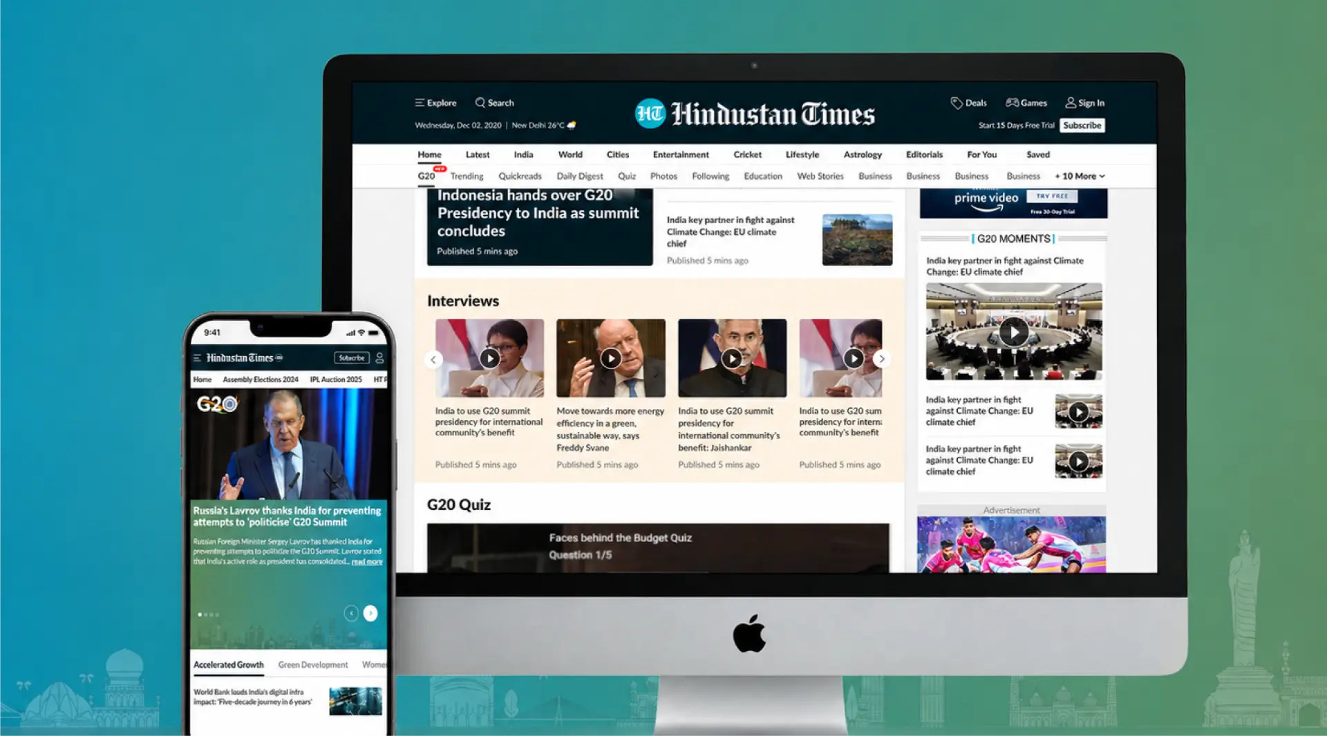 Hindustan Times G20 microsite overview