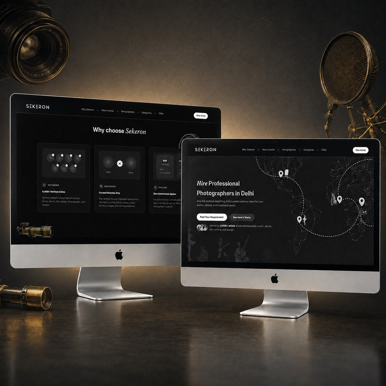 Sekeron landing page on desktop screens