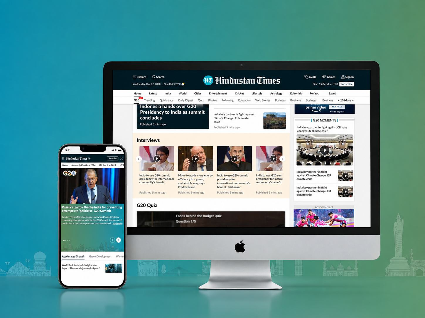 Hindustan Times G20 microsite across devices