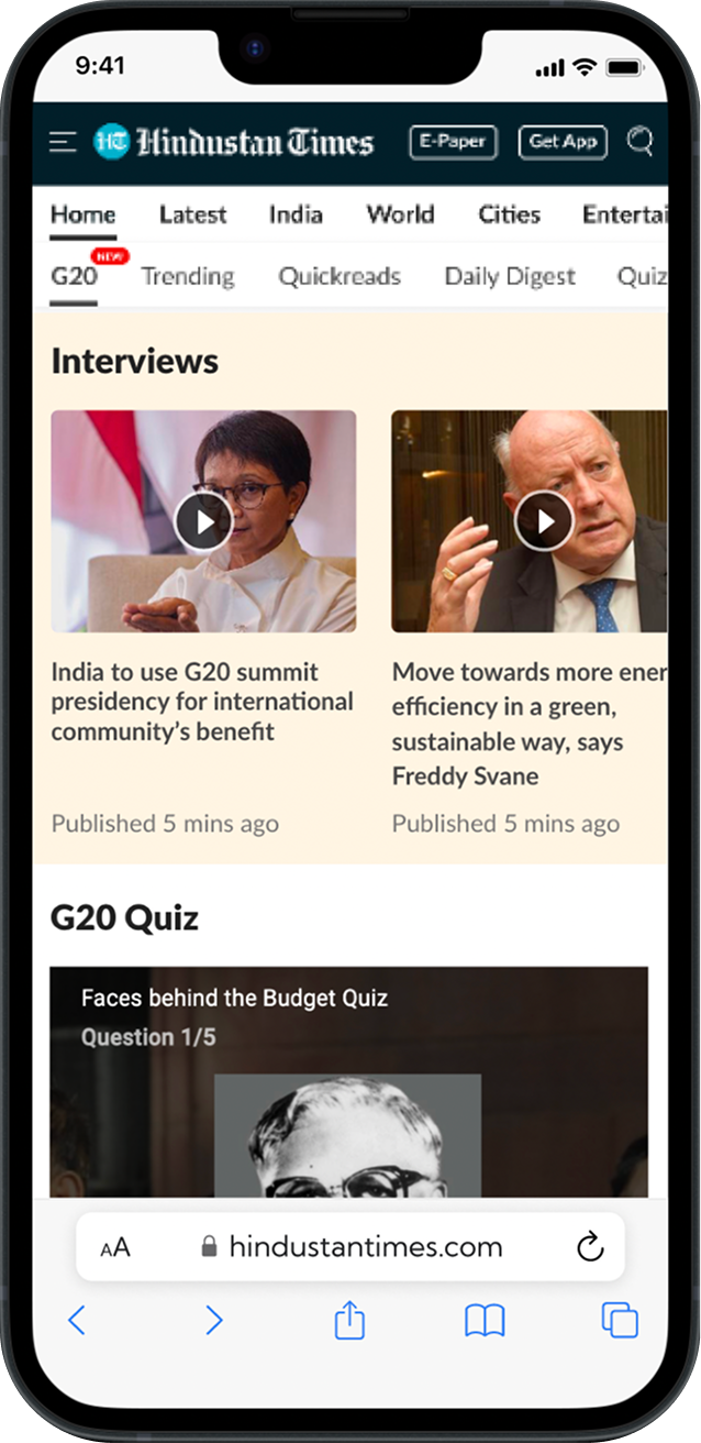 G20 microsite on mobile — interviews